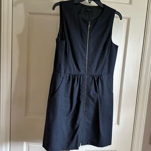 Theory zip-front wool, fitted jumper